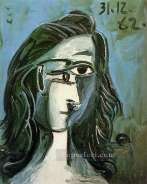 Tete de femme 1 1962 Cubist Oil Paintings